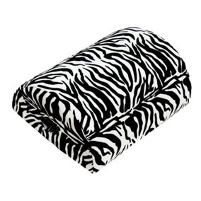 4-in-1 Support Cushion Use as Footstool or Armrest Zebra Print Microfibre Cover