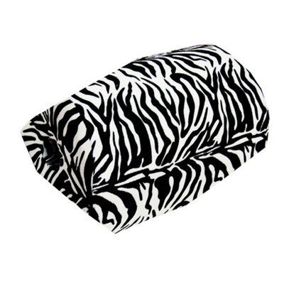 4-in-1 Support Cushion Use as Footstool or Armrest Zebra Print Microfibre Cover