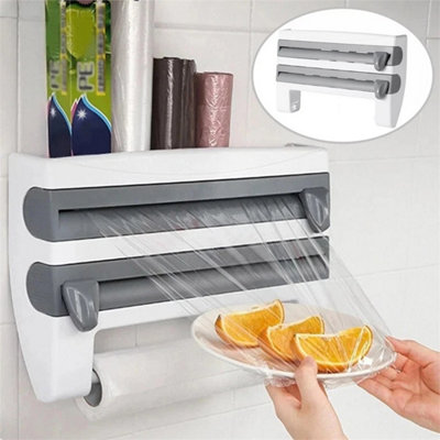 4 In 1 Wall Mounted Kitchen Roll Holder With Cutter