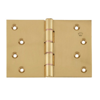 4 Inch (102 x 151mm) Lacquered Projection Hinge - Polished Brass (Sold in Pairs)