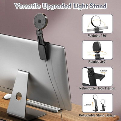 4 Inch Desktop Ring Light with Diffuser, 3 Modes Portable Laptop Video ...