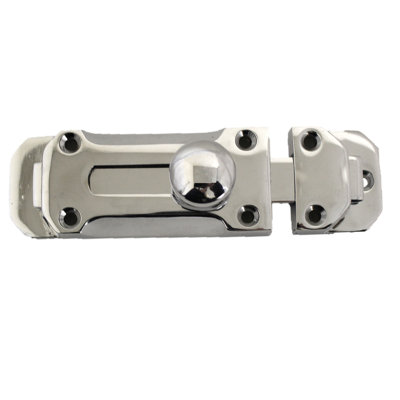 4" INCH Flat Bolt Tower Door Lock CHROME + Screws