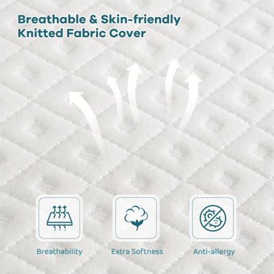 4 Inch Memory Foam Mattress Topper Gel & Bamboo Charcoal Infused Topper double - 8