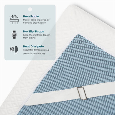 4 Inch Memory Foam Mattress Topper Gel & Bamboo Charcoal Infused Topper small double - 4