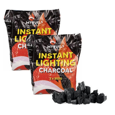 4 Instant Light Lumpwood Charcoal BBQ Fuel Express Quick Lighting 4x850g