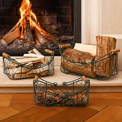 4 Large Nets of Kiln Dried Fire Logs, 4x Bags For Wood Burners, Stoves ...