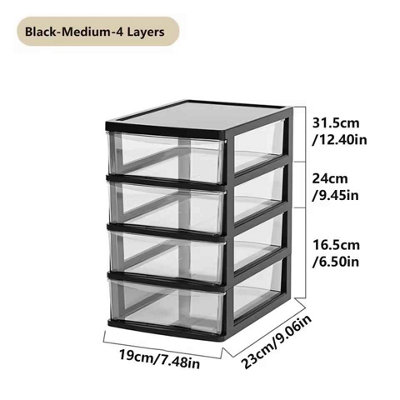 4 Layer Desk Organiser with Drawers, Office/Home Storage Box