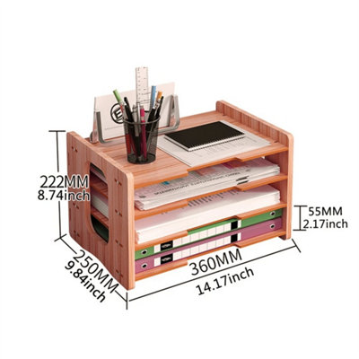 4 Layers Desktop File Holder A4 Paper Letter Tray Office Document Rack ...