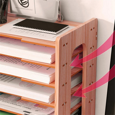 4 Layers Desktop File Holder A4 Paper Letter Tray Office Document Rack ...