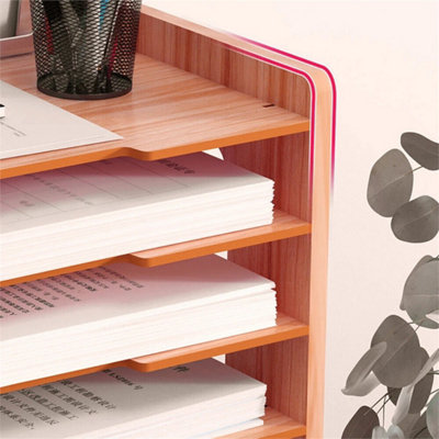 4 Layers Desktop File Holder A4 Paper Letter Tray Office Document Rack ...