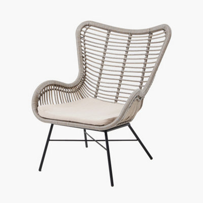 4 Light Seater Grey Rattan Lounge Set Outdoor Furniture