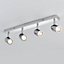 4 Lights Adjustable Bar Ceiling Spotlight, Modern Lighting GU10 Bulb Base Polished Chrome Finish