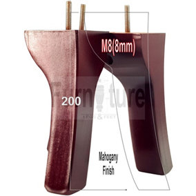 4 Mahogany Solid Wood Furniture Legs Settee Feet 200mm High Sofa Chair Bed M8 SOF3208