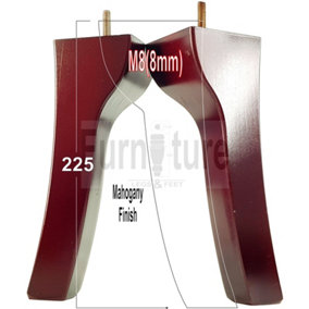 4 Mahogany Solid Wood Furniture Legs Settee Feet 225mm High Sofa Chair Bed M8 SOF3208