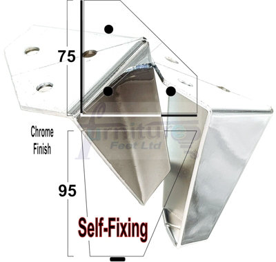 4 Metal Furniture Legs 95mm High Chrome Corner Feet Sofa Chair Beds Cabinets Price Comparisons | Compare The Build