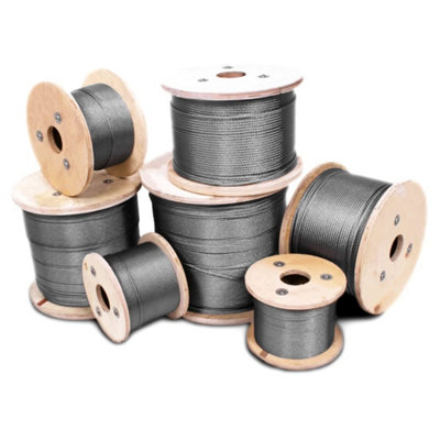 4 mm Thick Wire Rope Wire Cable - 100 metres / 328.08 ft - Galvanised ...
