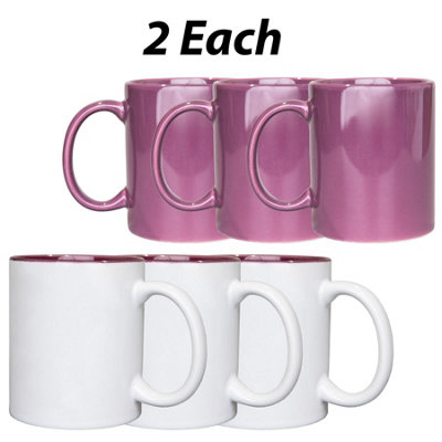 4 PACK 11OZ PURPLE AND WHITE 2 TONE SUBLIMATION MUGS 2 OF EACH COLOR