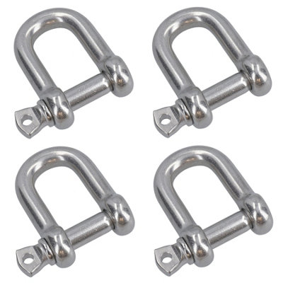 4 Pack 12mm Stainless Steel Dee Shackle Marine Grade 316