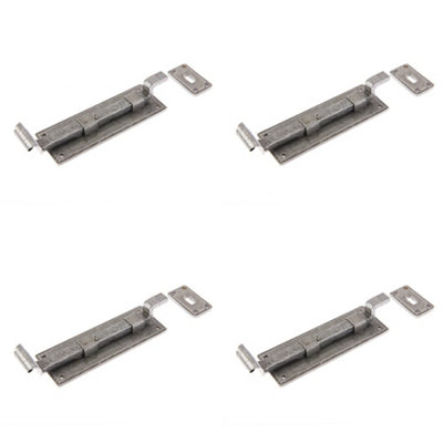 4 PACK 152mm Pewter Necked Bolts for Secure Installations - Door Bolt Lock