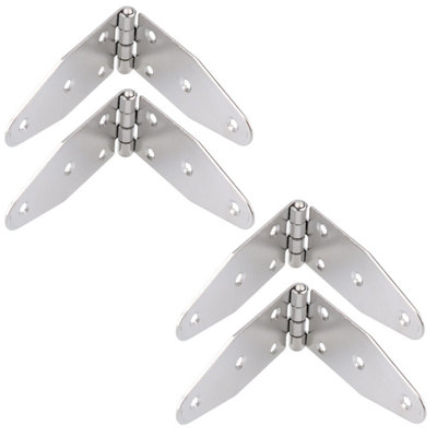 4 Pack 180mm Strap Hinge Stainless Steel Locker Door Hatch Large