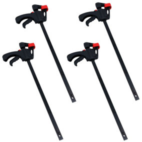 4 PACK 18in Quick Release Rapid Bar Clamp Holder Grip Spreader Speed Clamps
