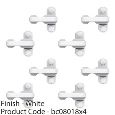 4 PACK - 2 PACK SetWhite Window Sash Block - Turn to Open Child Window Safety Arm Lock