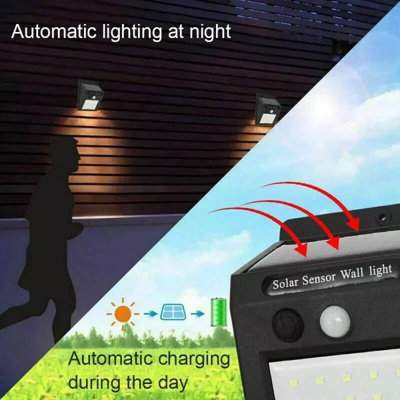 4 Pack 20 LED Solar Motion Sensor Outdoor Wall Lights