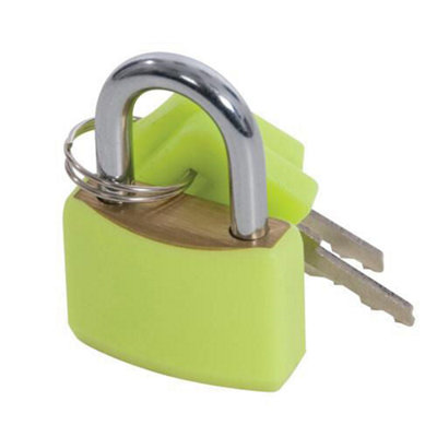 4 Pack 20mm Hi Vis Brass Padlocks Set 2 Brass Keys