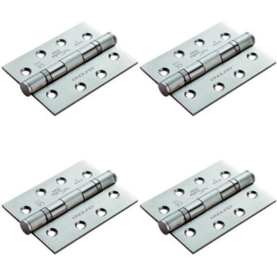 4 PACK - 3 Pack SetGrade 13 Ball Bearing P Hinge - 102 x 76mm Satin Stainless Steel Door