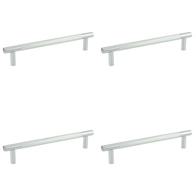 4 PACK 300mm Polished Chrome Bolt Through Pull Handle for Modern Interiors - Door Handle