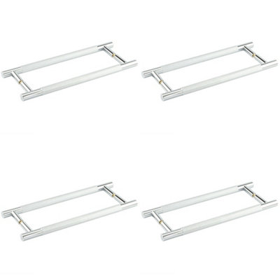 4 PACK 300mm Polished Chrome Pull Handle - Back to Back Style - Door Handle