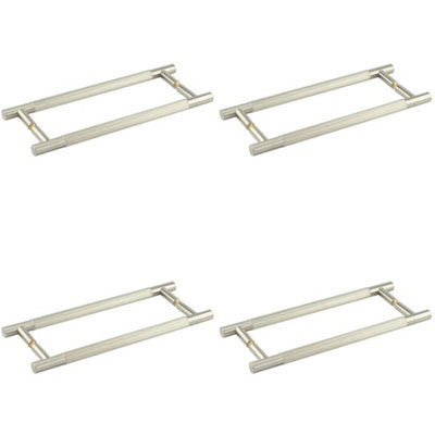 4 PACK 300mm Satin Nickel Pull Handle - Back to Back Design - Door Handle
