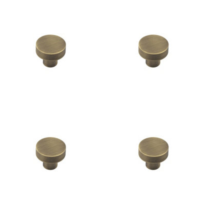 4 PACK 30mm Antique Brass Cupboard Knob with Unique Design - Kitchen Cabinet Knob