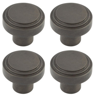 4 PACK 30mm Dark Bronze Cupboard Knob for Modern Home Decor - Kitchen Cabinet Knob