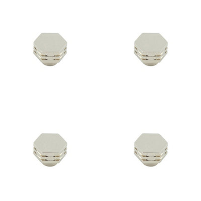 4 PACK 30mm Polished Nickel Cupboard Knob for Modern Interiors - Kitchen Cabinet Knob