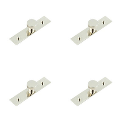 4 PACK 30mm Polished Nickel Cupboard Knob with Backplate - Stylish and Durable - Kitchen Cabinet Knob