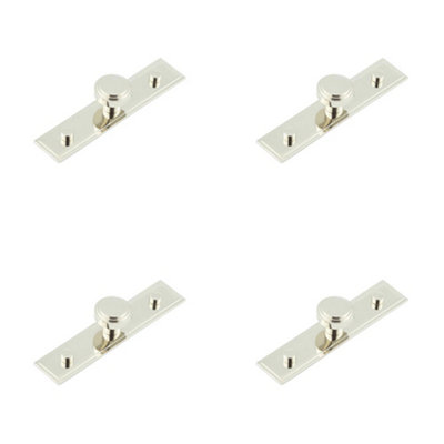 4 PACK 30mm Polished Nickel Cupboard Knob with Stepped Backplate for Stylish Interiors - Kitchen Cabinet Knob