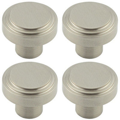 4 PACK 30mm Satin Nickel Cupboard Knob for Modern Interiors Kitchen Cabinet Knob