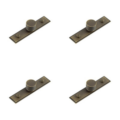 4 PACK 30mm Stepped Antique Brass Cupboard Knob for Elegant Spaces - Kitchen Cabinet Knob