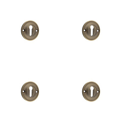 4 PACK 40mm Antique Brass Standard Keyway Escutcheon for Luxury Homes ...