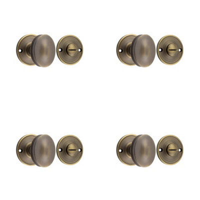 4 PACK 40mm Antique Brass Turn & Release for Luxury Door Knob - Door Handle