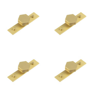 4 PACK 40mm Plain Satin Brass Cupboard Knob for Modern Interiors - Kitchen Cabinet Knob