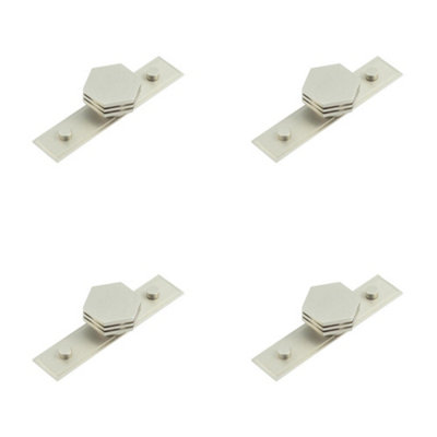 4 PACK 40mm Stepped Satin Nickel Cupboard Knob for Modern Interiors - Kitchen Cabinet Knob
