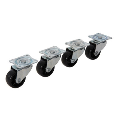 4 PACK 41mm Spring Loaded Swivel Castor Wheels Non Marking Replacement Tyres