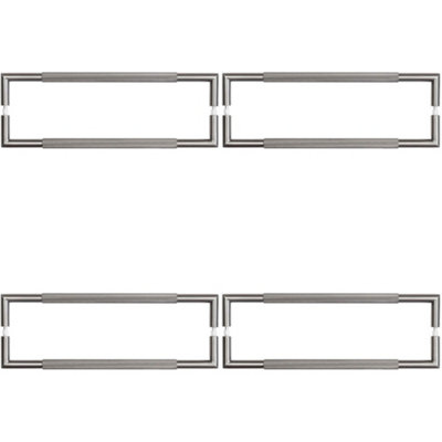 4 PACK 425mm Gun Metal Knurled Pull Handle for Modern Interiors - Door Handle