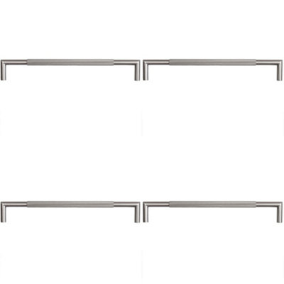 4 PACK 425mm Gun Metal Knurled Pull Handle - Stylish & Durable - Door Handle