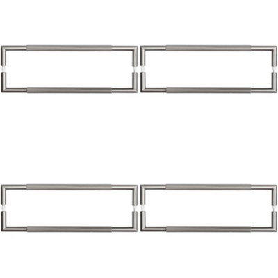 4 PACK 425mm Gun Metal Linear Knurled Pull Handle for Stylish Interiors - Door Handle
