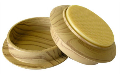 4 Pack 44mm Light Wood Effect Non-Slip Castor Cups, Furniture Floor Protectors for Sofa, Chair & Bed Wheels