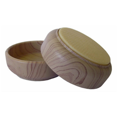 4 Pack 60mm Light Wood Effect Non-Slip Castor Cups, Large Furniture Legs Floor Protectors for Sofa, Chair & Bed Wheels