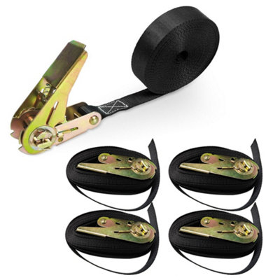 8 Piece Heavy Duty Motorcycle Ratchet & Cam Tie-Down Strap Set